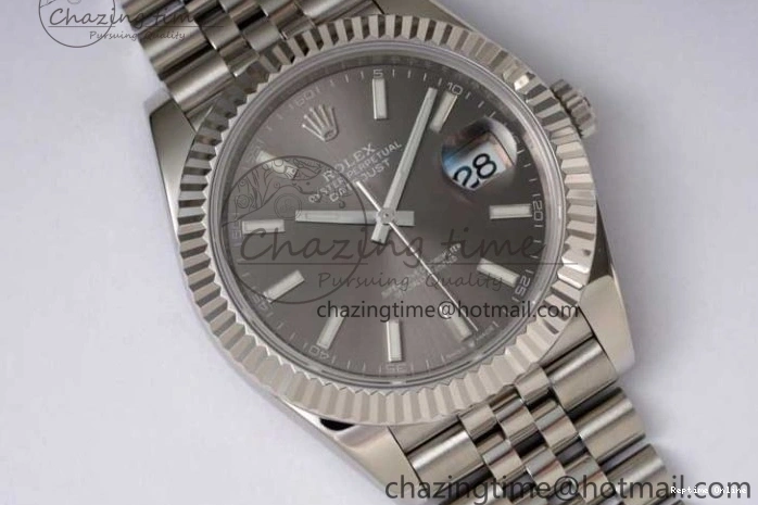 0219 Trendsetting DateJust 41 126334 ZF 1:1 Best Edition 904L Steel Gray Dial Stick Marker on Jubilee Bracelet A 2372